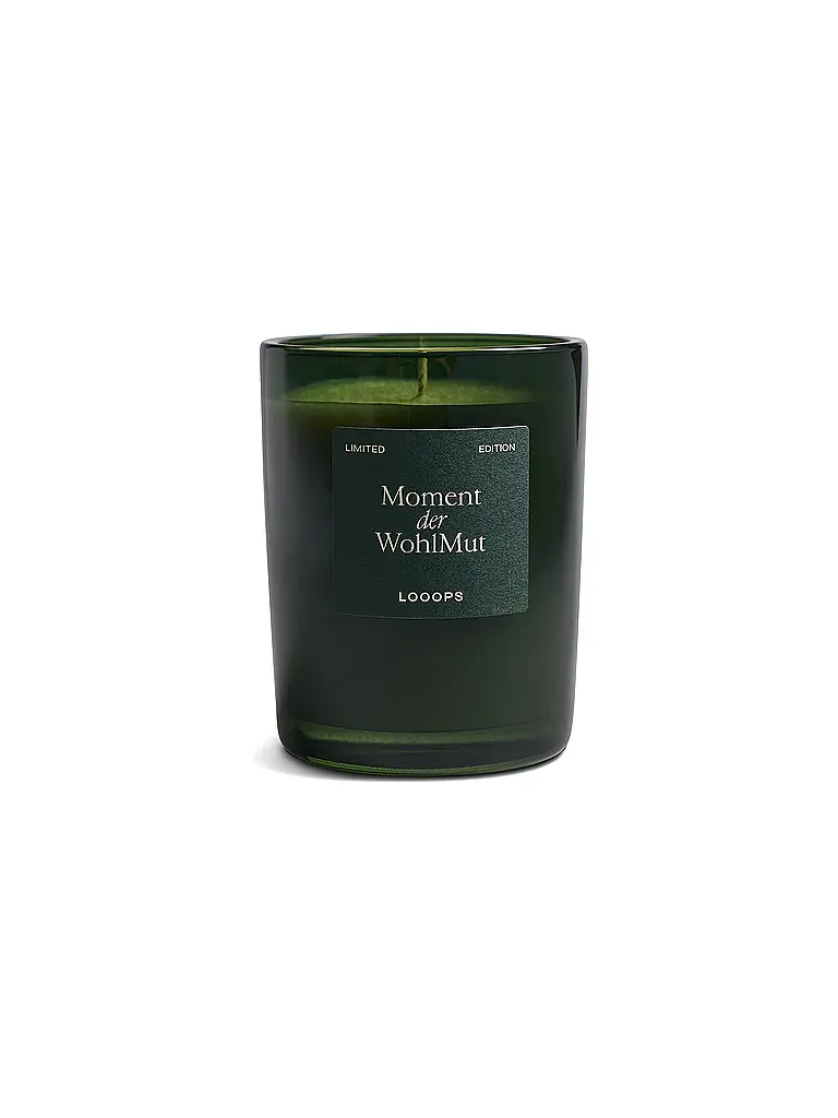 LOOOPS | Bougie parfumée 250g MOMENT DER WOHLMUT | dunkelgrün