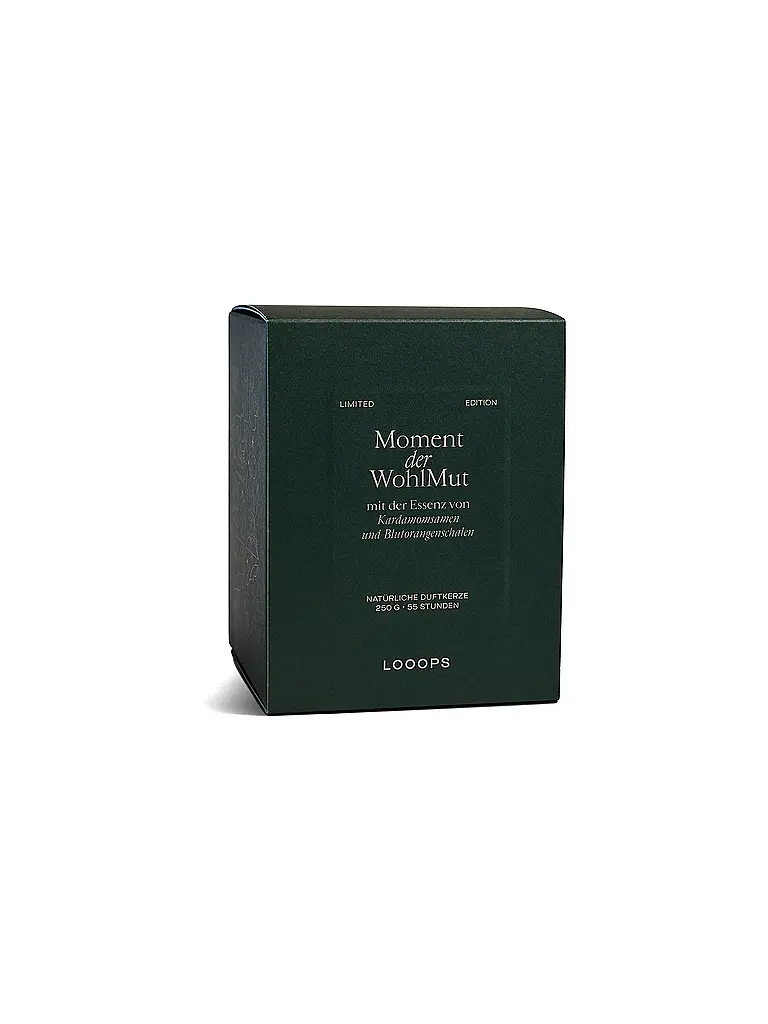 LOOOPS | Bougie parfumée 250g MOMENT DER WOHLMUT | dunkelgrün