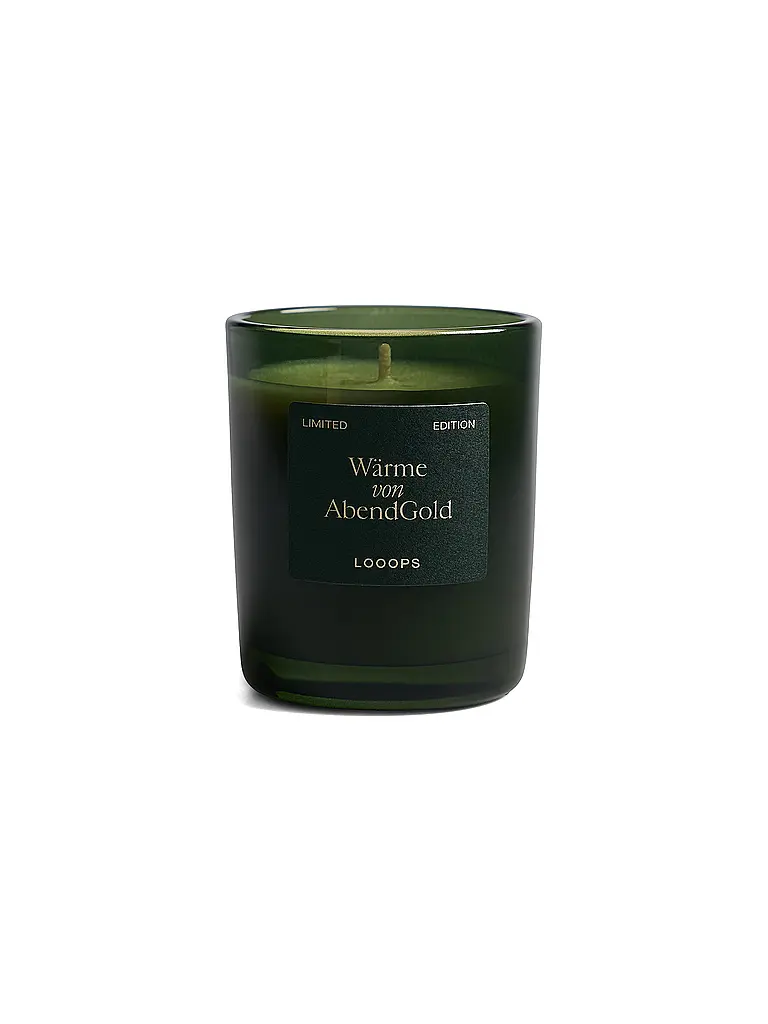 LOOOPS | Bougie parfumée 75g Chaleur d'or du soir | Vert foncé