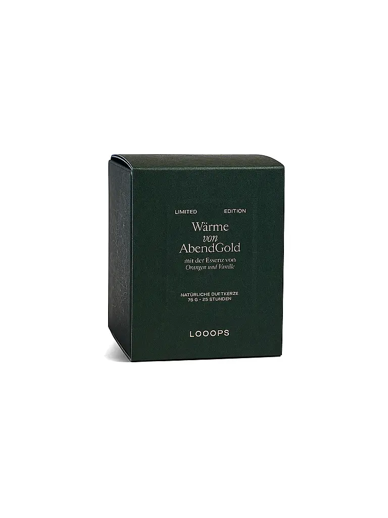 LOOOPS | Bougie parfumée 75g Chaleur d'or du soir | Vert foncé