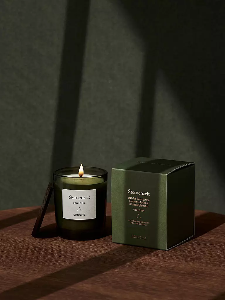 LOOOPS | Bougie parfumée 75g STERNENZELT | dunkelgrün