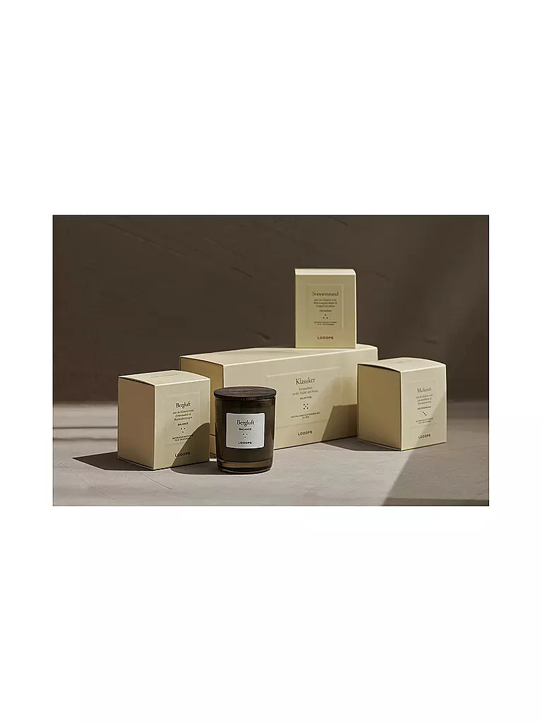 LOOOPS | Coffret cadeau de bougies parfumées 3 pièces KLASSIK | Vert foncé