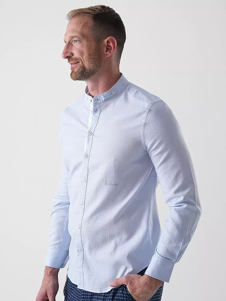 LUIS TRENKER | Chemise traditionnelle LUBERNET STRUCTURE | Bleu clair
