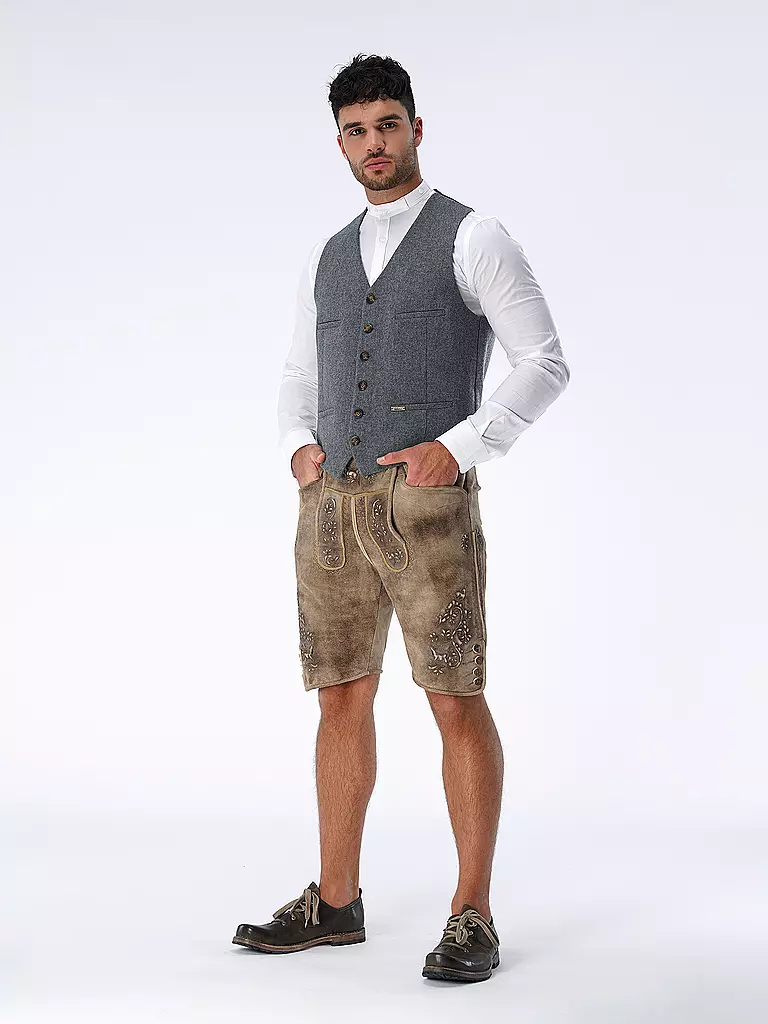 LUIS TRENKER | Gilet traditionnel LUSEBASTIAN | Gris