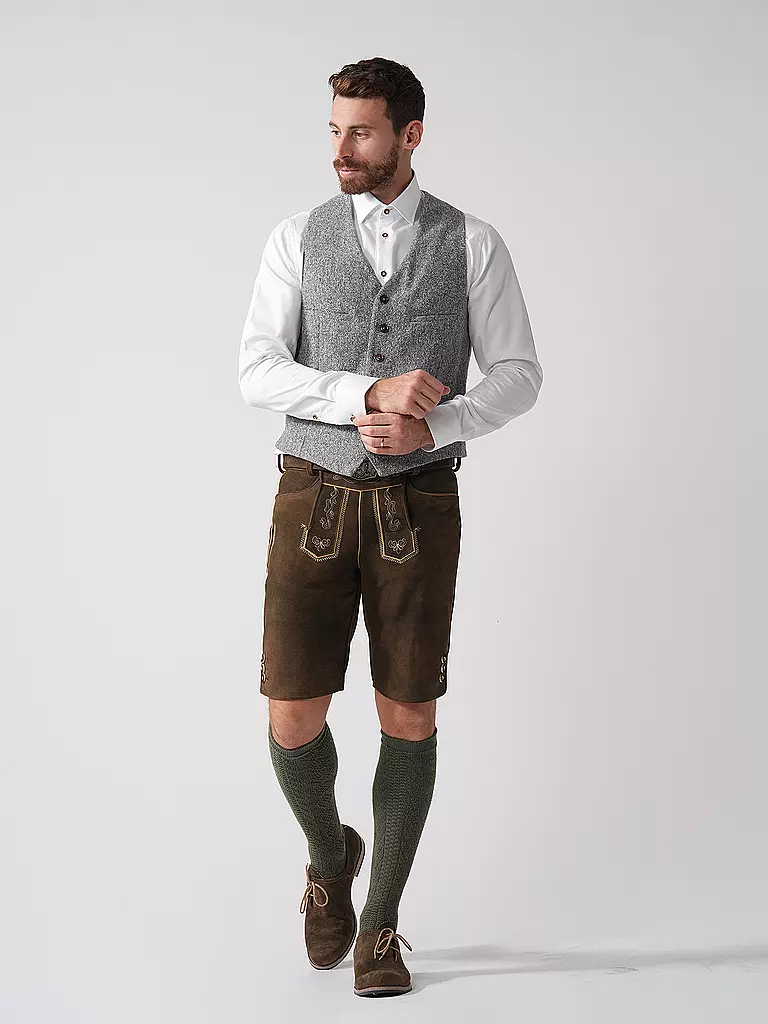 LUIS TRENKER | Gilet traditionnel LUSEBASTIAN | Gris clair