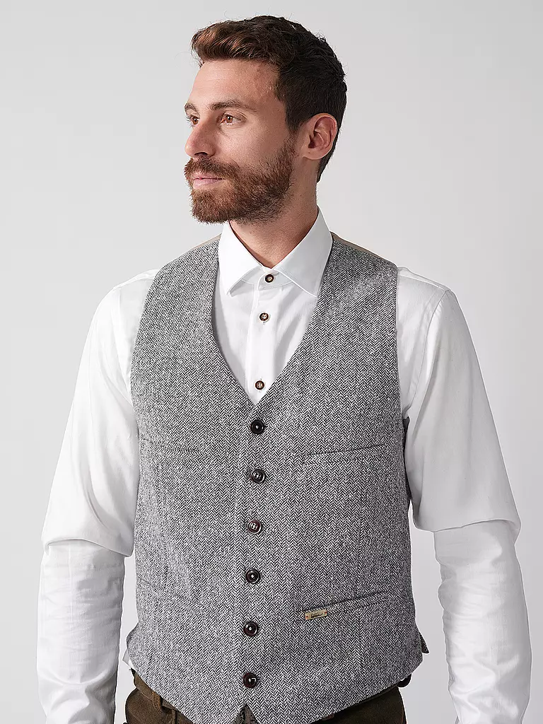 LUIS TRENKER | Gilet traditionnel LUSEBASTIAN | Gris clair