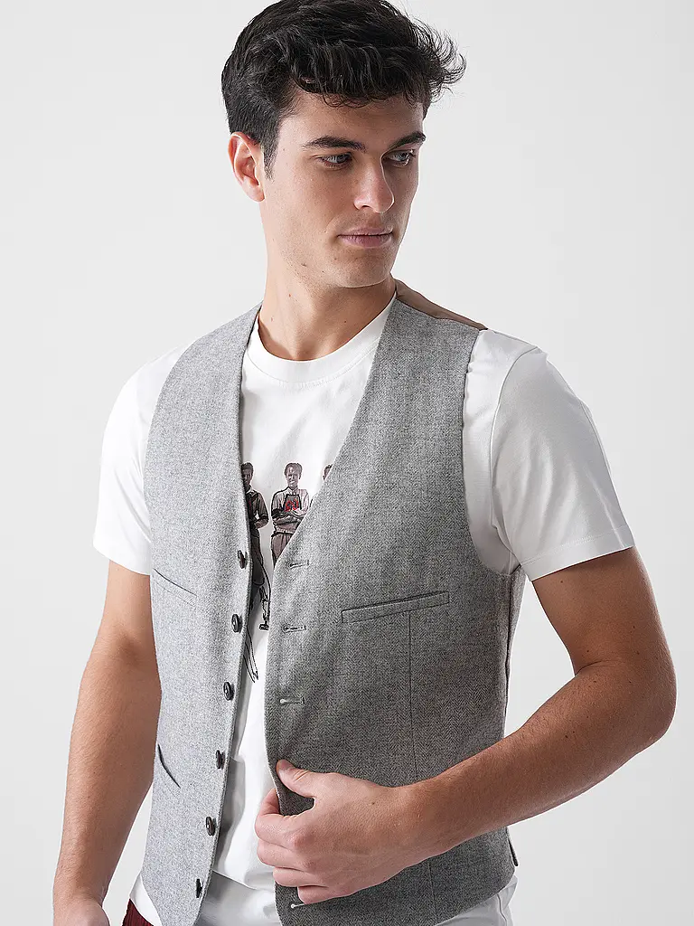 LUIS TRENKER | Gilet traditionnel LUSEBASTIAN | Gris clair