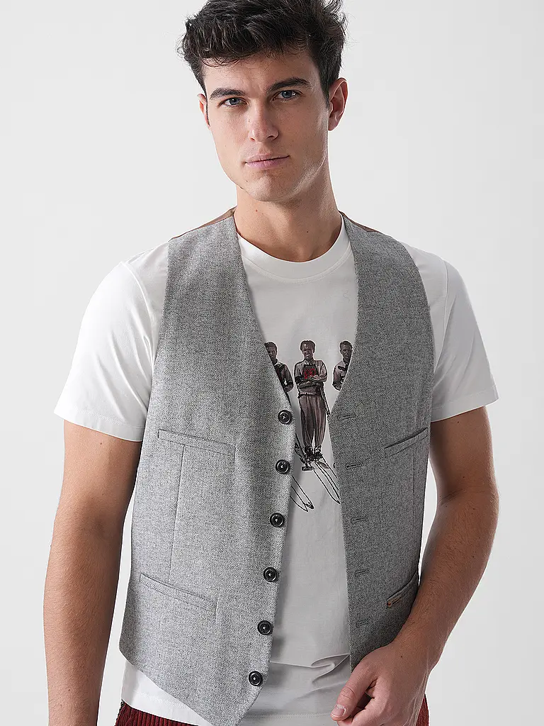 LUIS TRENKER | Gilet traditionnel LUSEBASTIAN | Gris clair