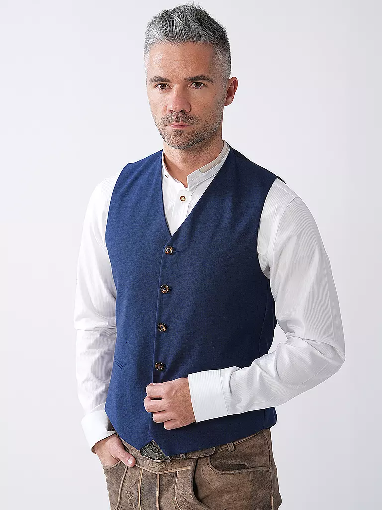 LUIS TRENKER | Gilet traditionnel LUSELIM | Bleu
