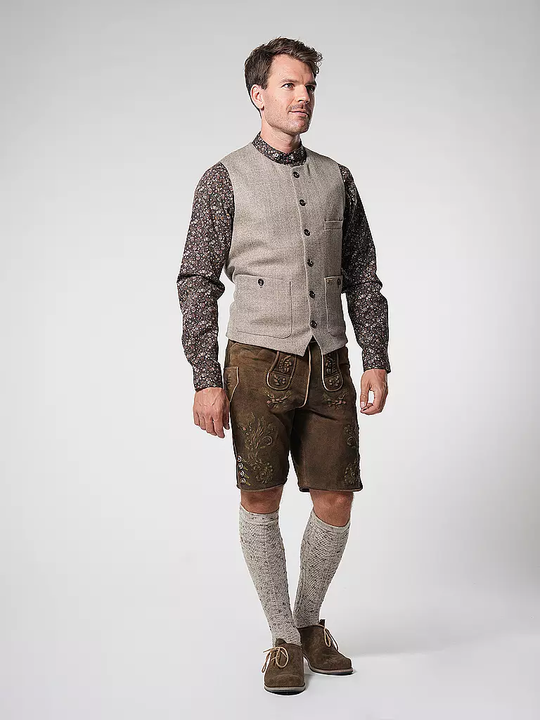 LUIS TRENKER | Gilet traditionnel LUSVEN | Marron clair