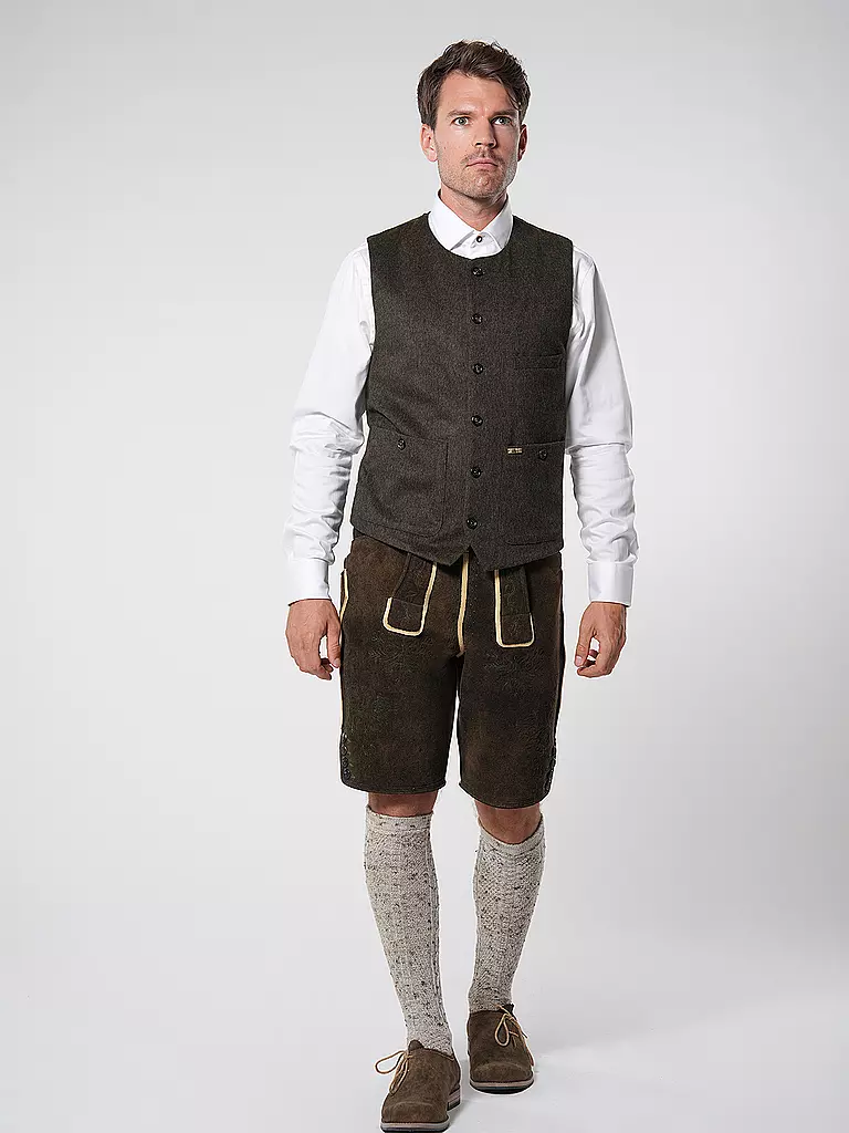 LUIS TRENKER | Gilet traditionnel | olive