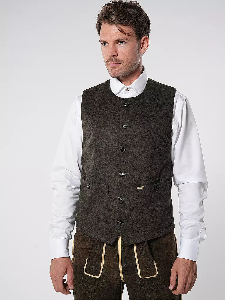 LUIS TRENKER | Gilet traditionnel | olive