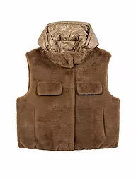 LUISA CERANO | Gilet aspect fourrure | Marron clair