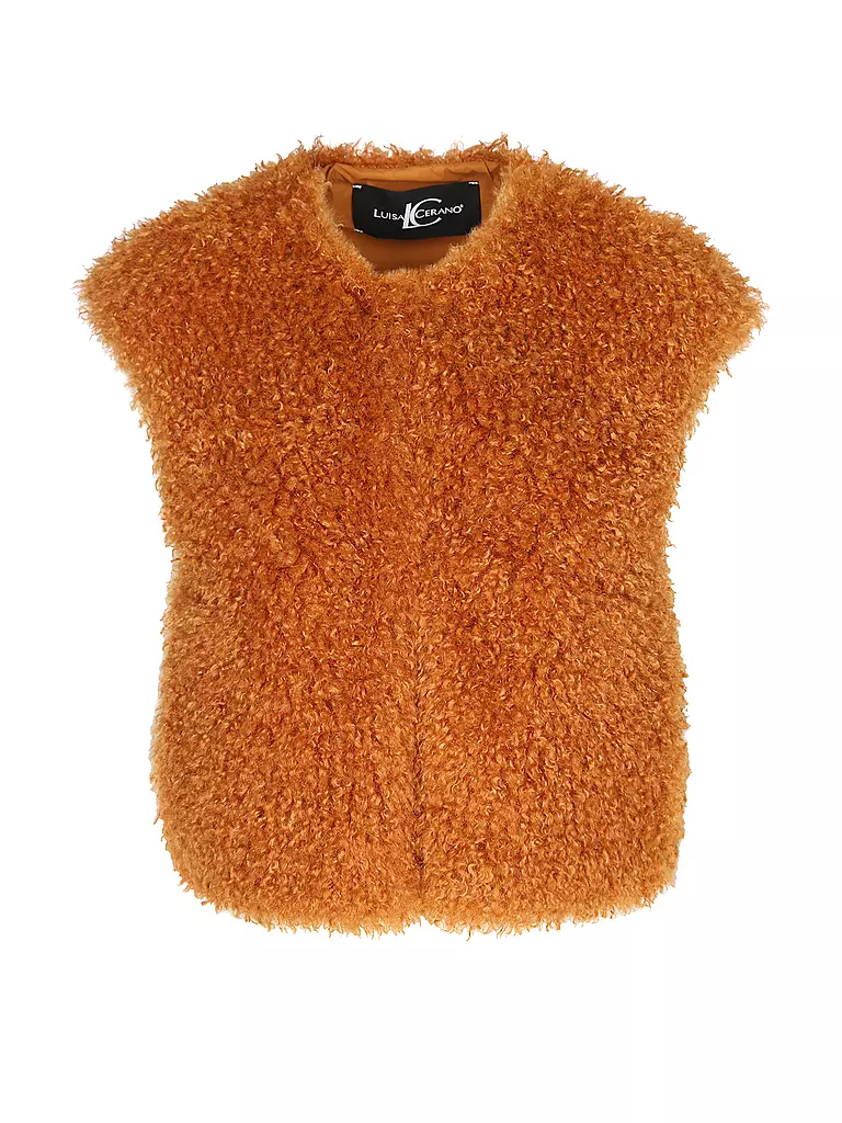 LUISA CERANO | Gilet aspect fourrure | orange