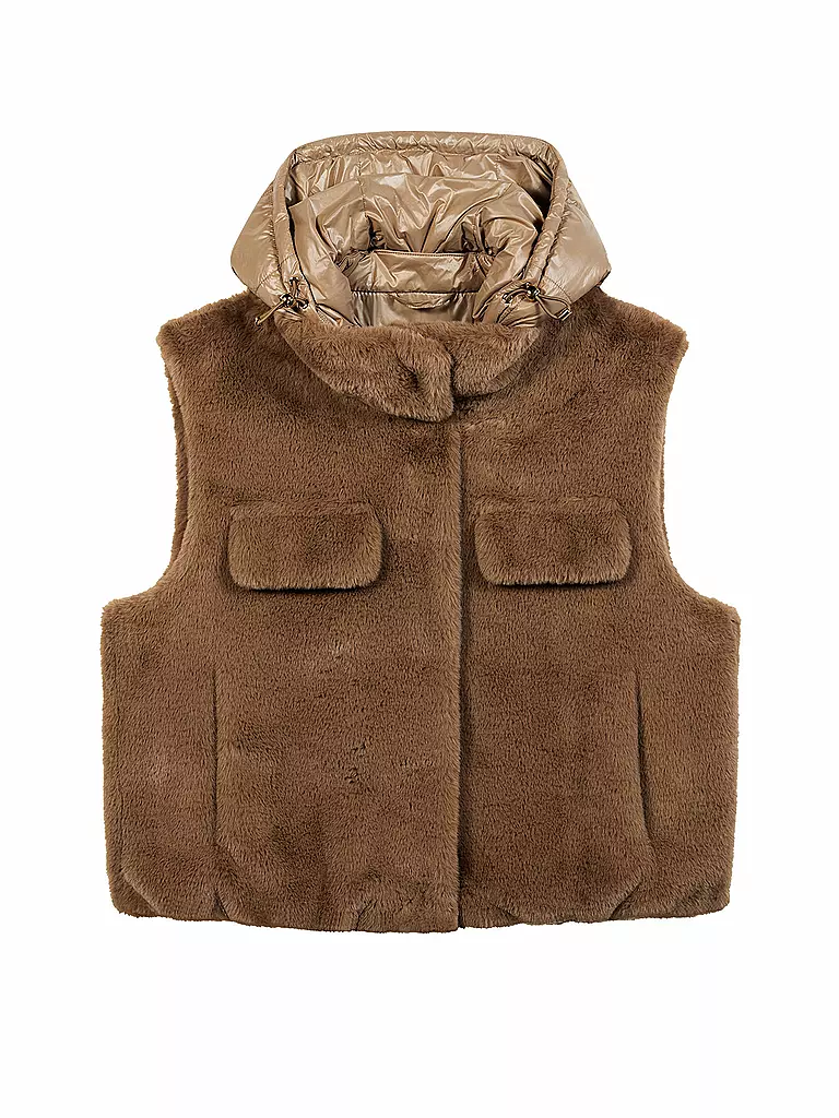 LUISA CERANO | Gilet aspect fourrure | Marron clair