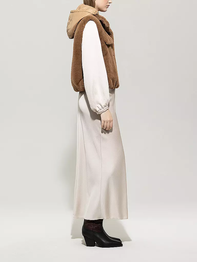 LUISA CERANO | Gilet aspect fourrure | Marron clair