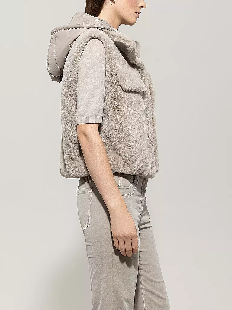 LUISA CERANO | Gilet aspect fourrure | Beige