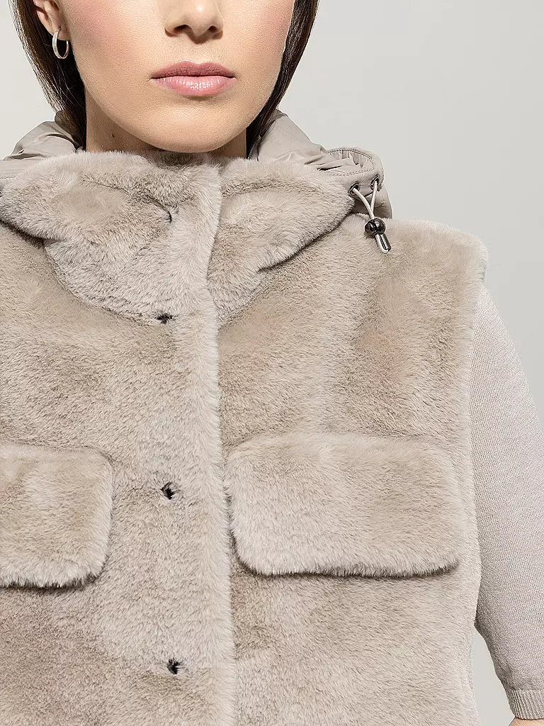 LUISA CERANO | Gilet aspect fourrure | Beige