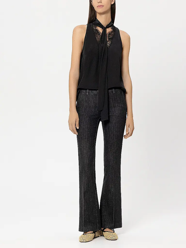 LUISA CERANO | Jeans Coupe Évasée | Noir