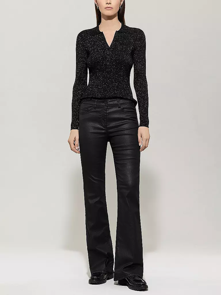 LUISA CERANO | Pantalon évasé aspect cuir | schwarz