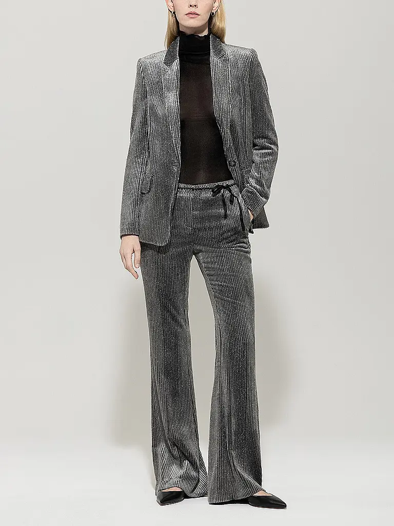 LUISA CERANO | Pantalon de tailleur coupe évasée | hellgrau