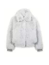 LUISA CERANO | Veste aspect fourrure | Gris clair