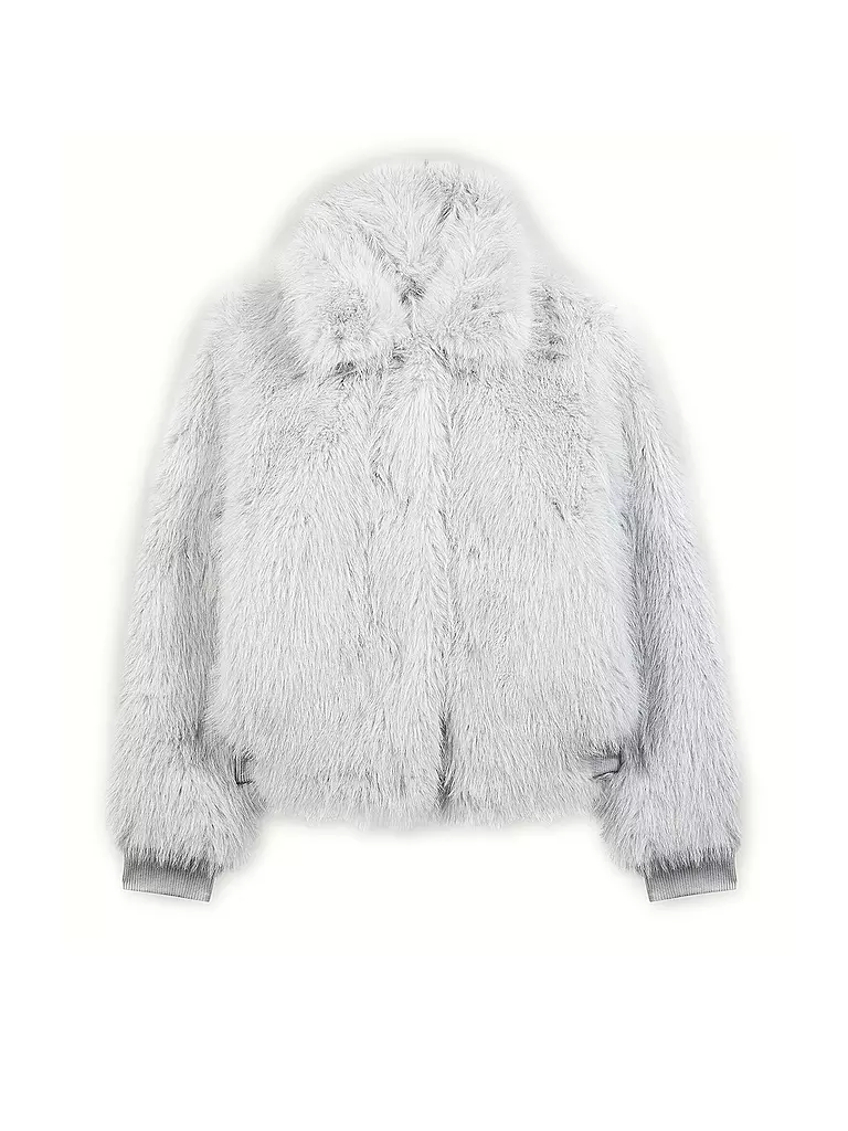 LUISA CERANO | Veste aspect fourrure | Gris clair