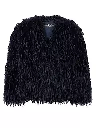 LUISA CERANO | Veste courte aspect fourrure | Bleu foncé