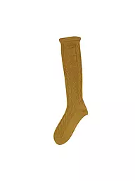 LUISE STEINER | Chaussettes hautes traditionnelles bordeaux | Moutarde