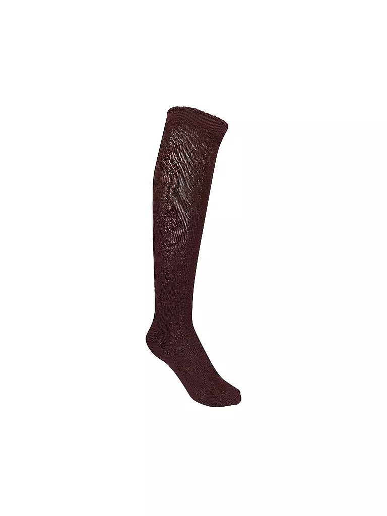 LUISE STEINER | Chaussettes hautes traditionnelles bordeaux | dunkelrot
