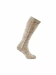 LUISE STEINER | Chaussettes hautes traditionnelles bordeaux | Beige