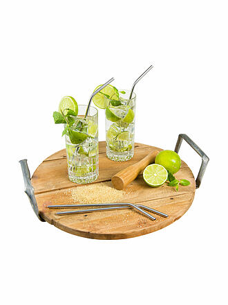 LURCH | Pailles courbées 21,5 cm en acier inoxydable 4 couleurs