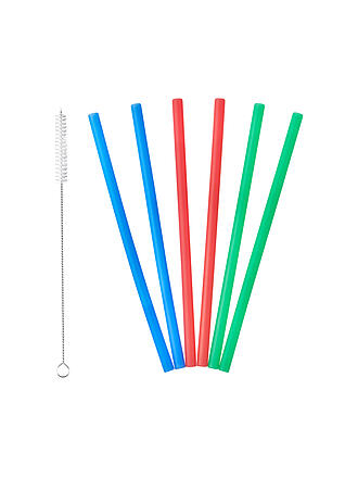 LURCH | Pailles 6 pièces en silicone / multicolore