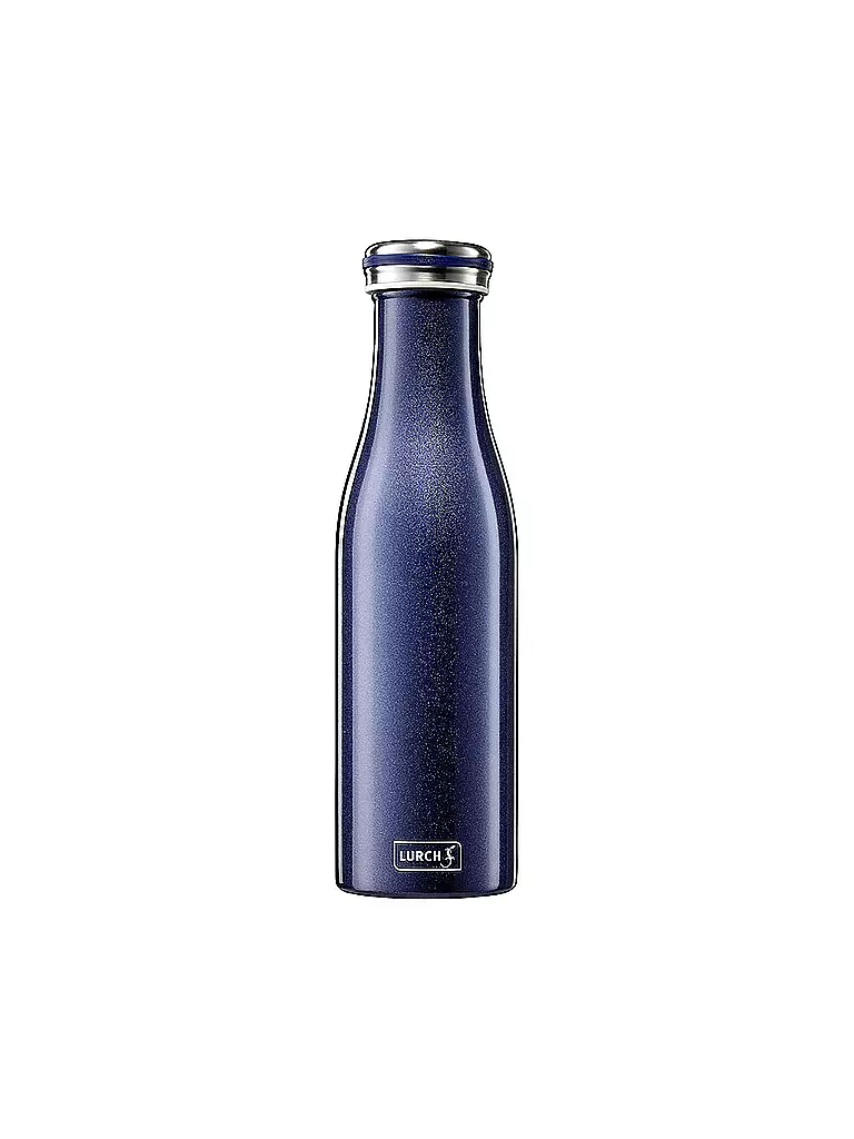 LURCH | Bouteille isotherme - Bouteille thermos en acier inoxydable 0,5 l Bleu Métallique | Bleu foncé