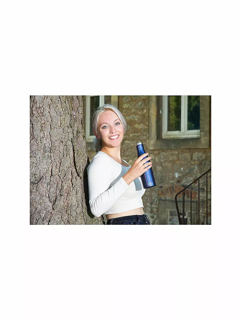 LURCH | Bouteille isotherme - Bouteille thermos en acier inoxydable 0,5 l Bleu Métallique | Bleu foncé
