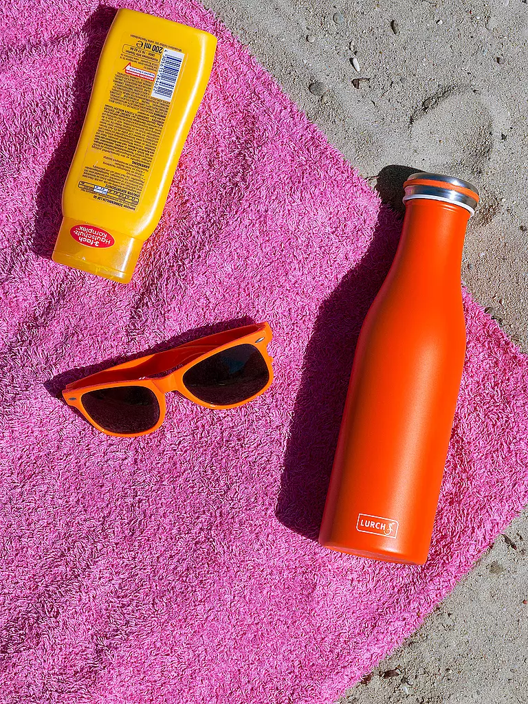 LURCH | Bouteille isotherme - Bouteille thermos en acier inoxydable 0,5 l Orange | Orange