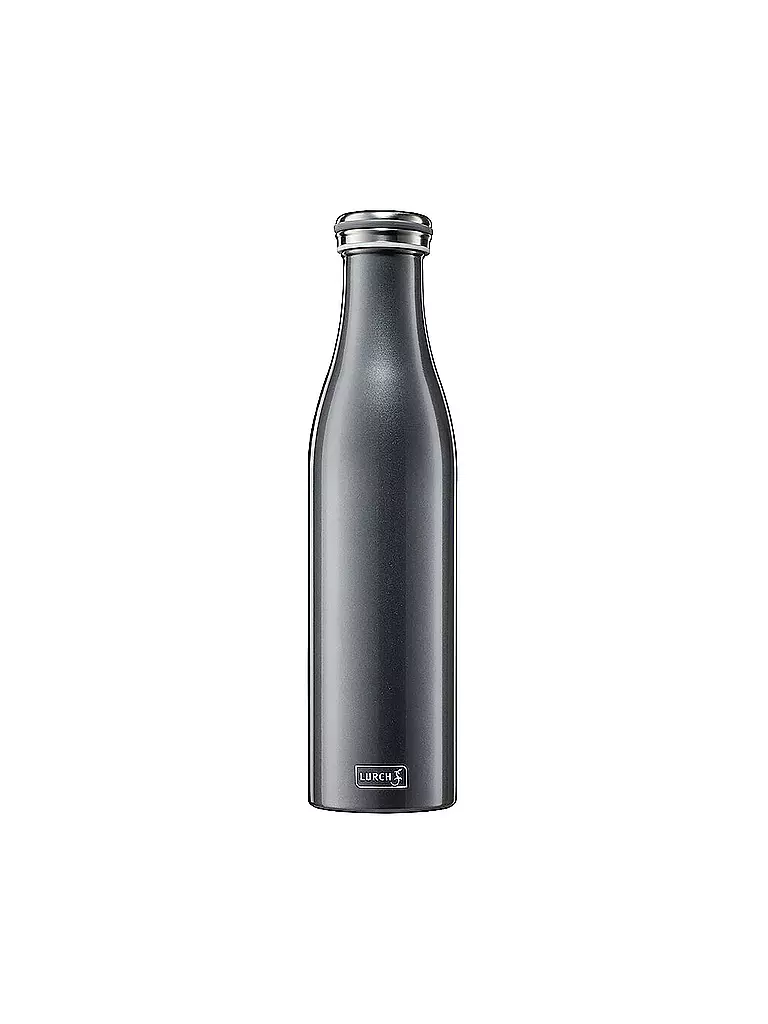 LURCH | Bouteille isotherme - Bouteille thermos en acier inoxydable 0,75 l Anthracite Métallique | Gris