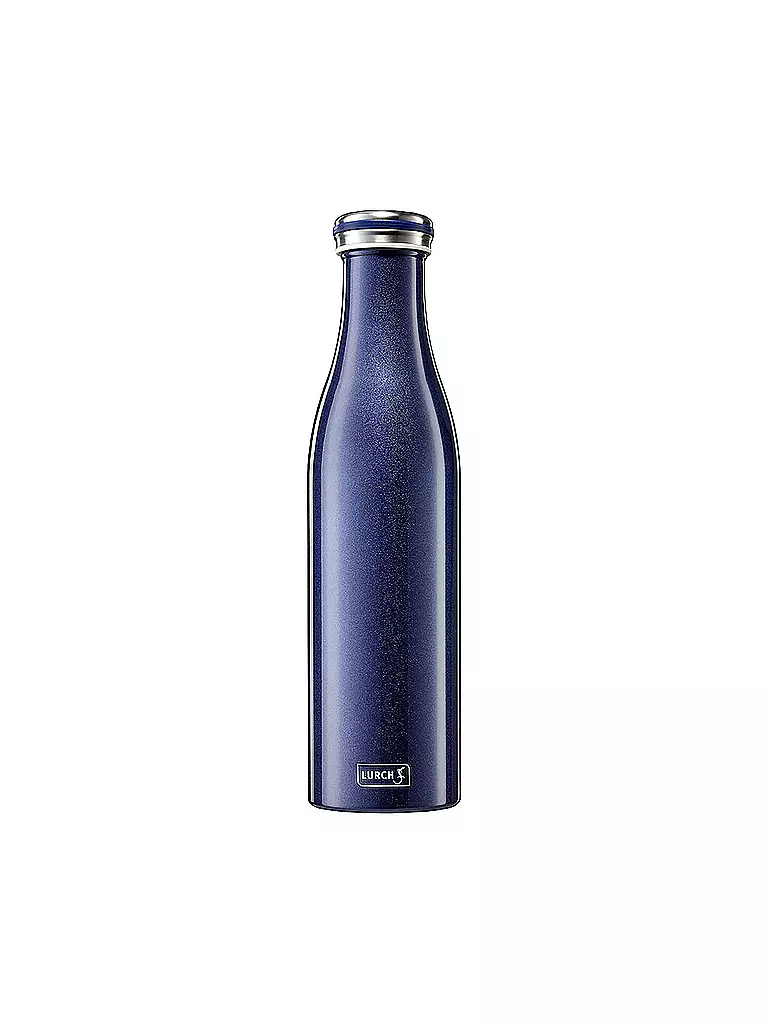 LURCH | Bouteille isotherme - Bouteille thermos en acier inoxydable 0,75 l Bleu métallisé | Bleu foncé
