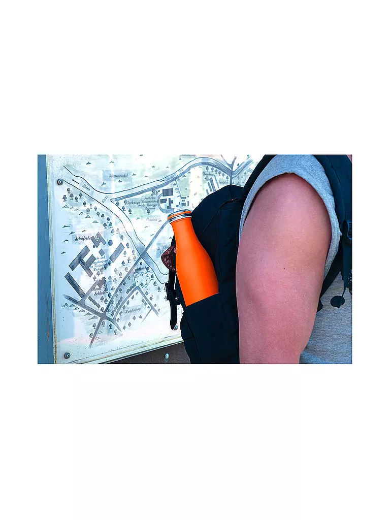LURCH | Bouteille isotherme - Bouteille thermos en acier inoxydable 0,75 l Orange | Orange