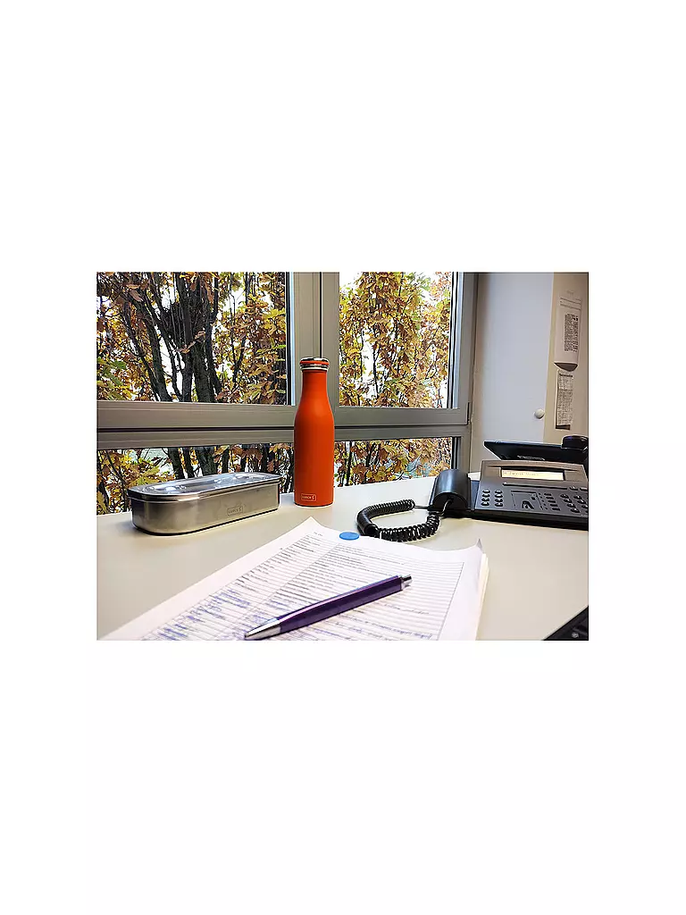 LURCH | Bouteille isotherme - Bouteille thermos en acier inoxydable 0,75 l Orange | Orange