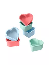 LURCH | Flexiform Moule à muffins cœur, lot de 6, mélange pastel | Multicolore