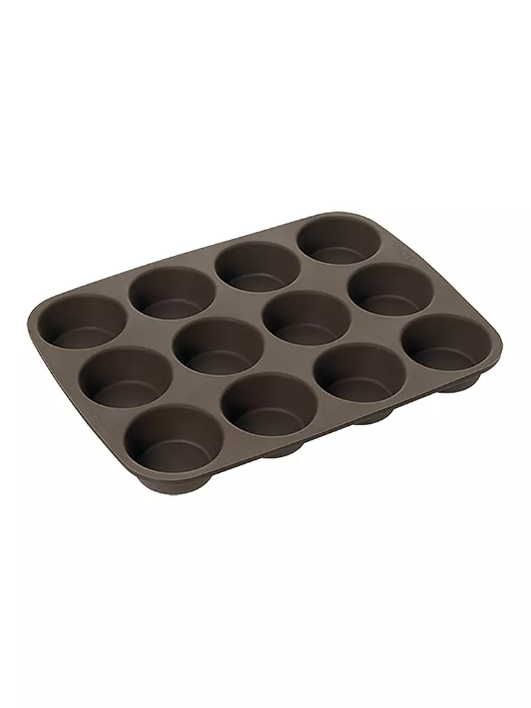 LURCH | Moule à muffins flexible 12 cavités | Marron