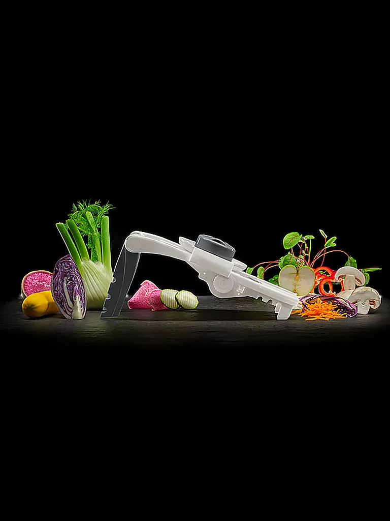 LURCH | Variohobel gris pierre/blanc Tranches, Ondulations, Julienne | 