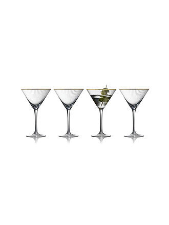 LYNGBY GLAS | Nom du produit : Ensemble de verres à martini 4 pièces avec bordure dorée PALERMO 25cl