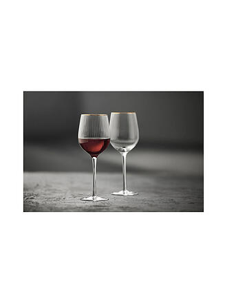 LYNGBY GLAS | Set de 4 verres à vin rouge avec bordure dorée PALERMO 40cl