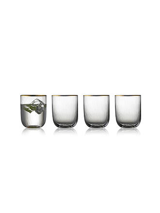 LYNGBY GLAS | Nom du produit : Set de gobelets 4 pièces avec bordure dorée PALERMO 35cl
