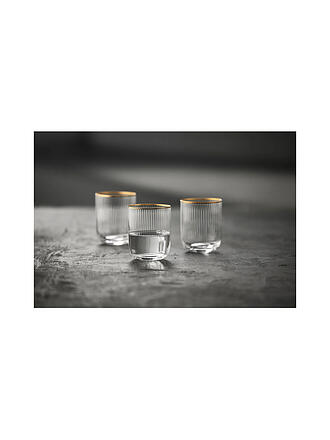 LYNGBY GLAS | Nom du produit : Set de gobelets 4 pièces avec bordure dorée PALERMO 35cl