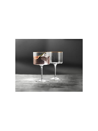 LYNGBY GLAS | Nom du produit : Set de 4 verres à Gin & Tonic avec bordure dorée PALERMO 45cl