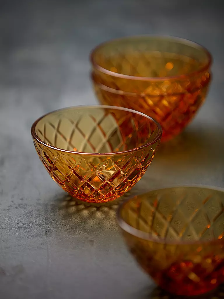LYNGBY GLAS | Bol 4 pièces 12cm SORRENTO Ambre | 