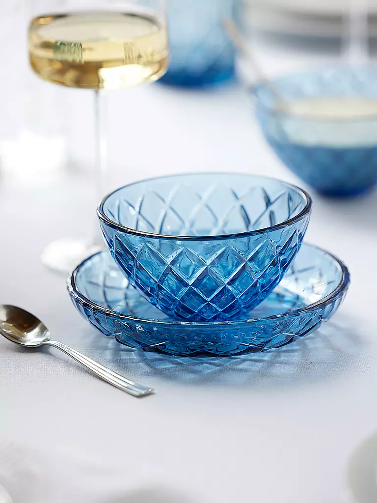 LYNGBY GLAS | Bol 4 pièces 12cm SORRENTO Bleu | 